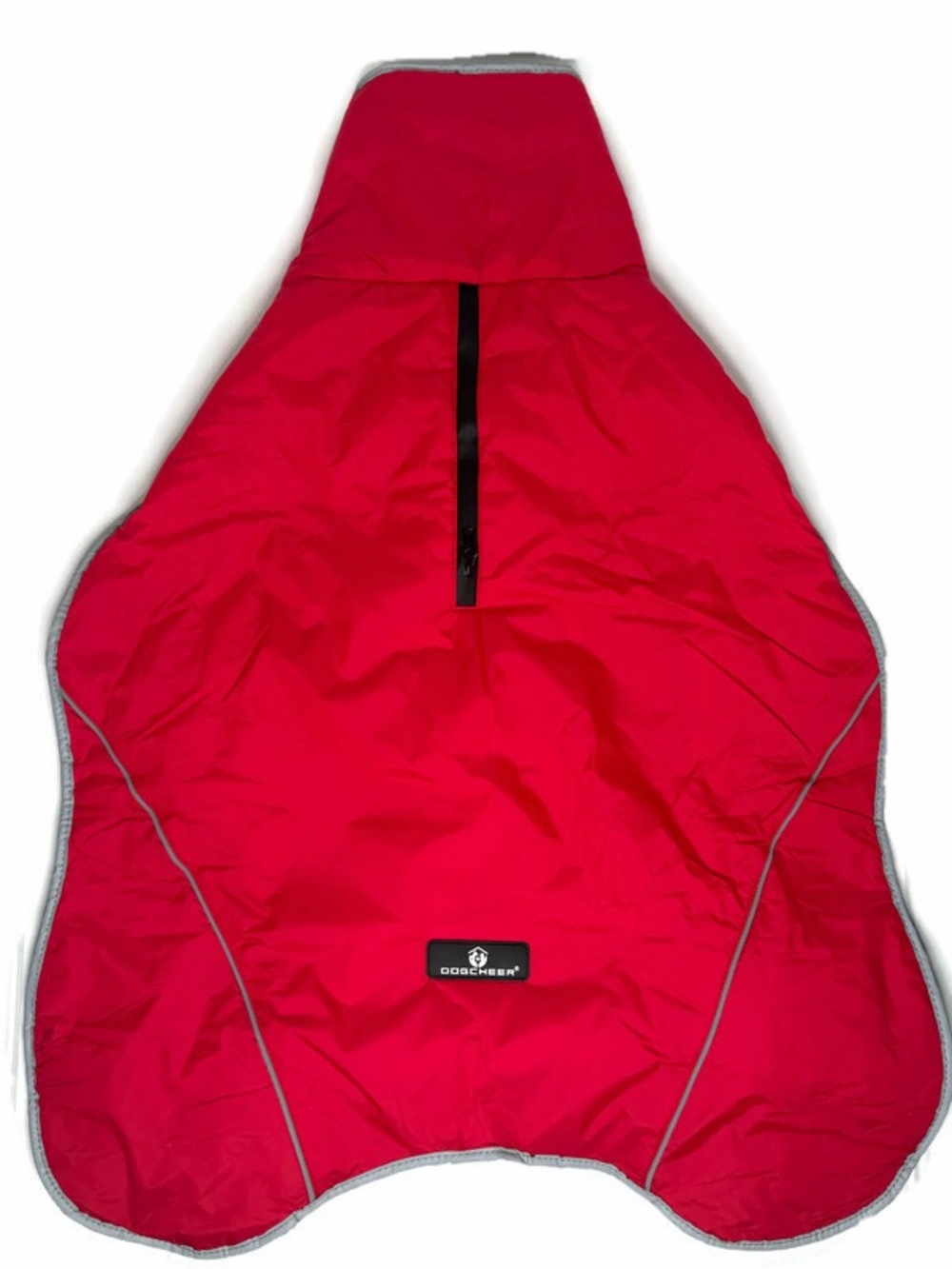 Red Dog Coat with Grey Fleece Lining